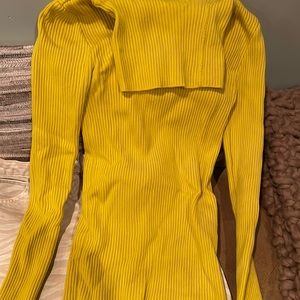 European designer long sleeve chartreuse turtleneck